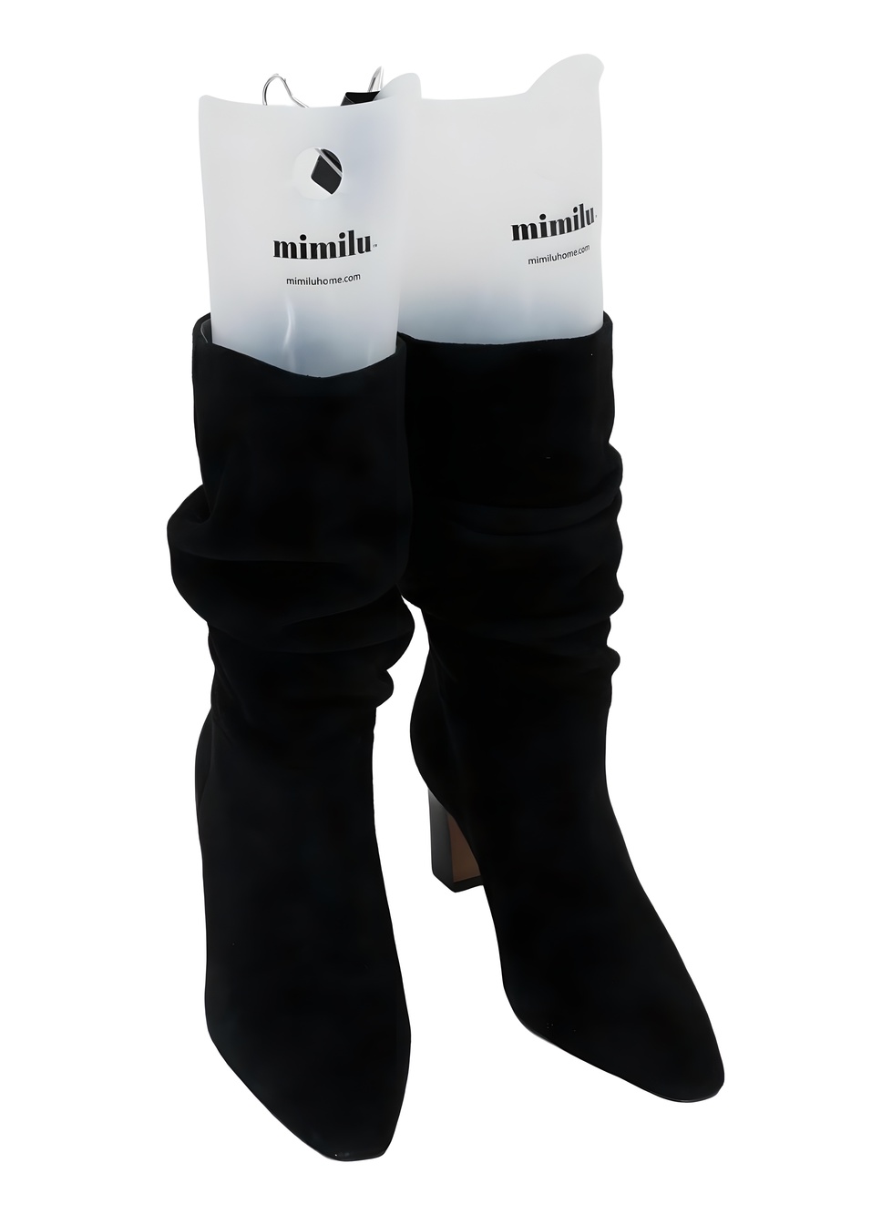 Vince Camuto Skylar Black Suede Slouch Mid-Calf Boots 3" Block Heel Size 6.5M